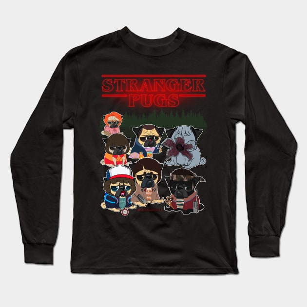 STRANGER PUGS Long Sleeve T-Shirt by darklordpug